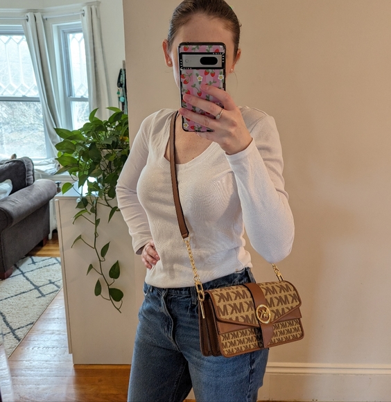 NWOT Michael Kors Greenwich Canvas Monogram Bag - Picture 6 of 17